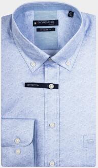 Giordano Casual hemd korte mouw league minimal lines print 416004/60 Blauw - XXL