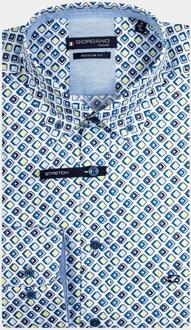 Giordano Casual hemd korte mouw league shadow diamonds print 416046/70 Groen - XL