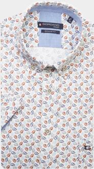 Giordano Casual hemd korte mouw league shells print 416027/80 Bruin