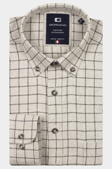 Giordano Casual hemd lange mouw brando long sleeve button dow 527302/91 Grijs - XXL