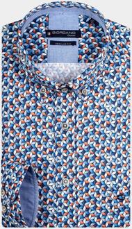Giordano Casual hemd lange mouw ivy gradient flowers print 417048/60 Blauw - XL