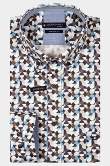 Giordano Casual hemd lange mouw ivy long sleeve button down s 517013/60 Blauw