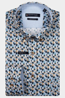Giordano Casual hemd lange mouw ivy long sleeve button down s 527013/60 - maat L Blauw