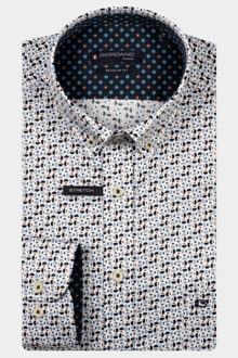 Giordano Casual hemd lange mouw ivy long sleeve button down s 527046/60 Blauw - XL