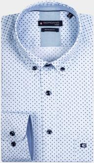 Giordano Casual hemd lange mouw ivy minimal squares print 417015/60 Blauw - XL