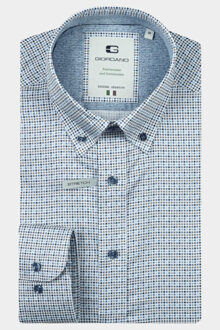 Giordano Casual hemd lange mouw loretto long sleeve button do 527815/60 Blauw