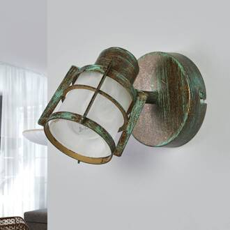 Giorgi - wandlamp in kopergroene look wit, kopergroen