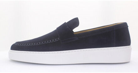 Giorgio 13710 suede loafer donkerblauw witte zool - maat 44