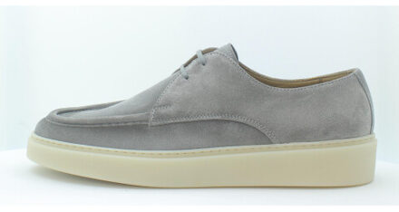 Giorgio 137126 grijze suède veterschoen met roomwitte rubber zool Grijs - 43