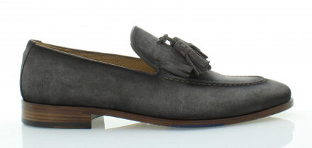 Giorgio 32610 Cognac kleurige suede instapper met flosjes (42 Sahara) Klaproos - 44