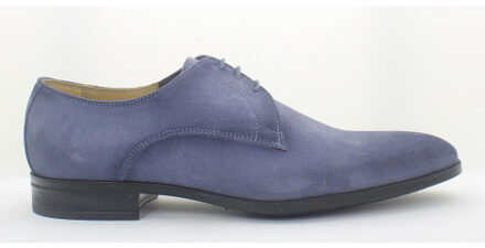 Giorgio 38202 suede licht blauwe veterschoenen met rubber zool - maat 43 Lichtblauw