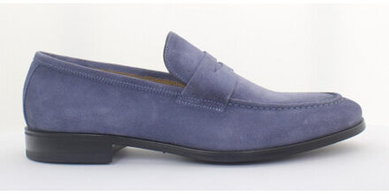 Giorgio 50504 blauwe suède instappers met rubber zool - maat 45