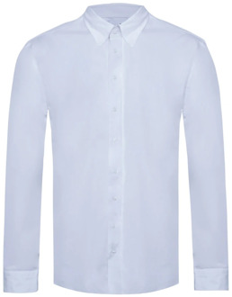 Giorgio Armani Blauw Katoenen Snap Kraag Shirt Giorgio Armani , Blue , Heren - 45 EU