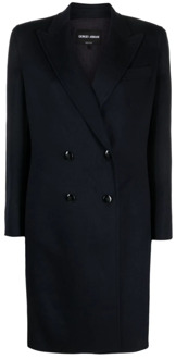 Giorgio Armani Double-Breasted Coats Giorgio Armani , Blue , Dames - L