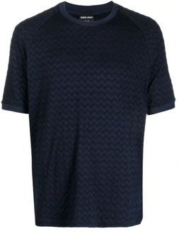 Giorgio Armani Elegant Blauw Heren T-Shirt Giorgio Armani , Blue , Heren - Xl,L,3Xl,5Xl