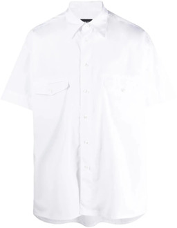 Giorgio Armani Elegante Witte Korte Mouw Shirt Giorgio Armani , White , Heren - 2Xl,L,M,5Xl,4Xl