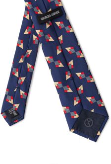 Giorgio Armani Geometric zijde stropdas moderne stijl Donkerblauw