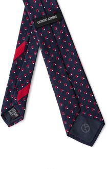 Giorgio Armani Geometrisch Patroon Zijde Stropdas Donkerblauw