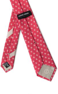 Giorgio Armani Geometrisch Patroon Zijden Stropdas Lichtroze