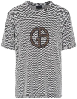 Giorgio Armani Jersey Jacquard Chevron T-Shirt Giorgio Armani , Multicolor , Heren