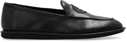 Giorgio Armani Leren schoenen met logo Giorgio Armani , Black , Heren - 41 Eu,41 1/2 EU
