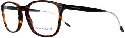 Giorgio Armani rechthoekige heren Dark Havana -bril Frames Bruin