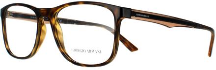 Giorgio Armani rechthoekige heren Havana -bril frames - maat Bruin