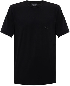 Giorgio Armani T-shirt met logo Giorgio Armani , Black , Heren - 2Xl,L
