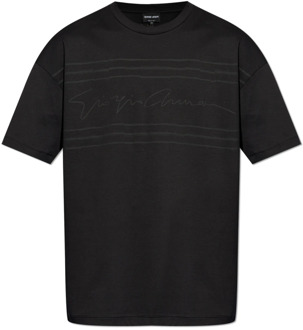 Giorgio Armani T-shirt met logo Giorgio Armani , Black , Heren - 2Xl,Xl,L,M,S