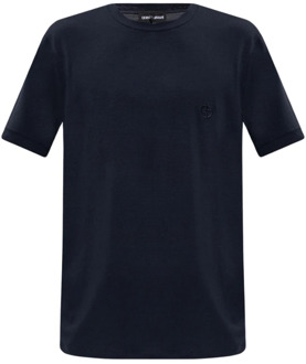 Giorgio Armani T-shirt met logo Giorgio Armani , Blue , Heren - XL
