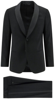 Giorgio Armani Zwart pak met sjaalkraag Giorgio Armani , Black , Heren - XL