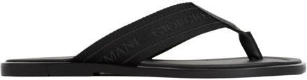 Giorgio Armani Zwarte Sandalen voor Mannen Ss24 Giorgio Armani , Black , Heren - 42 Eu,41 EU