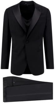 Giorgio Single Breasted Suits Giorgio , Black , Heren - 2Xl,L,4Xl