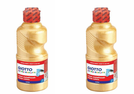 Giotto Hobby verf - 2x - goud metallic - 250 ml - plakkaatverf - knutselen - schilderen