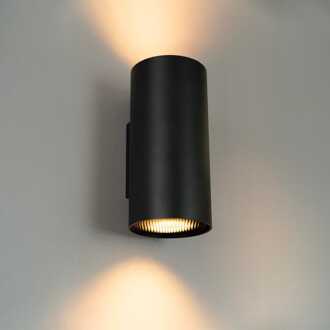 Giove nova by LUSENZ - Up and downlight met karakter - Cilindervormige wandlamp met een mat zwarte coating