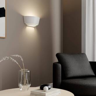 Gips wandlamp Azriel, wit, halfrond, 3-voudig