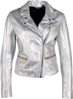 Gipsy G2w adeni leather jacket holographic finish Zilver - XS