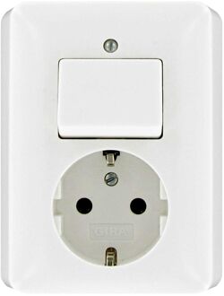 GIRA Inbouwstopcontact St55 Met Aarde (randaarde) 1-polig Wit Ip20