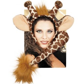 Giraffe verkleedaccessoires - volwassenen - carnaval kostuum set Multi