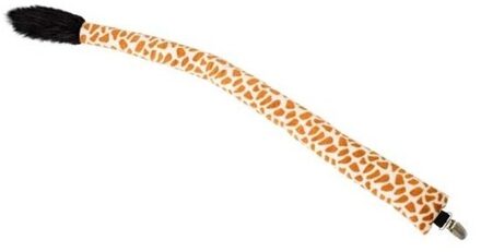 Giraffen dieren verkleedset staart met clip 68 cm - Verkleedattributen Bruin