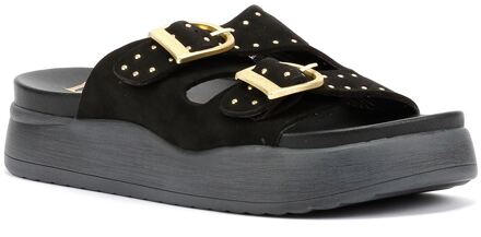 Girasol Nubuck Dames Zwart Sandalen - EU 39/ UK 6