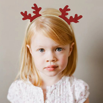 Girl Cartoons Golden Christmas Sequins Hair Bands Antlers Hoop Elk Headband Photography Prop Cosplay Kids New Year Gift Headwear