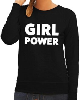 Girl Power tekst sweater zwart voor dames 2XL