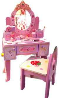 Girl's Birthday 61 Gift Princess Simulated Dressing Table Children Home Wooden Toys