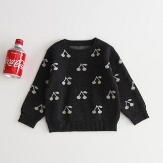 Girls'cardigan En Gebreide Trui Baby Meisje Kleding Herfst Winter Baby Gebreide Kleding Kids Trui aantrekken zwart / 24M