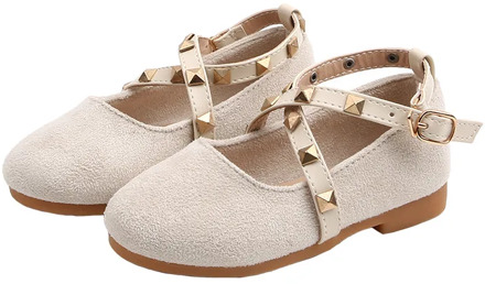 Girls Flats Kids Shoes Rivets Fashion Princess Soft Shoes For Children Size 21-30 Spring Autumn 2020 Brand New Flock Fabric Hot