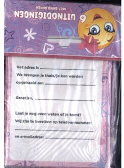 Girls - Uitnodiging Pk 947 - Set Van 6 - Interstat