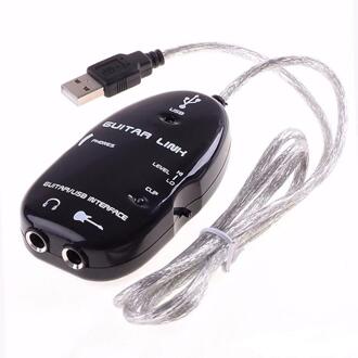 Gitaar Kabel Audio Usb Link Interface Adapter Voor Pc Muziek Opname Accessoires Voor Guitarra Spelers zwart