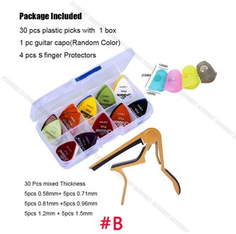 Gitaaraccessoires set kit Plectrums Gitaar Capo Gitaarband Tuner / Vingertopbeschermer / Gitaarhaak Onderdelen Accessoires geel