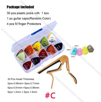 Gitaaraccessoires set kit Plectrums Gitaar Capo Gitaarband Tuner / Vingertopbeschermer / Gitaarhaak Onderdelen Accessoires Rood